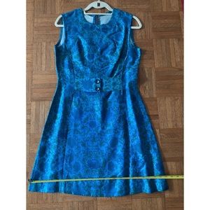 Vintage handmade Blue Summer Dress (12-14)